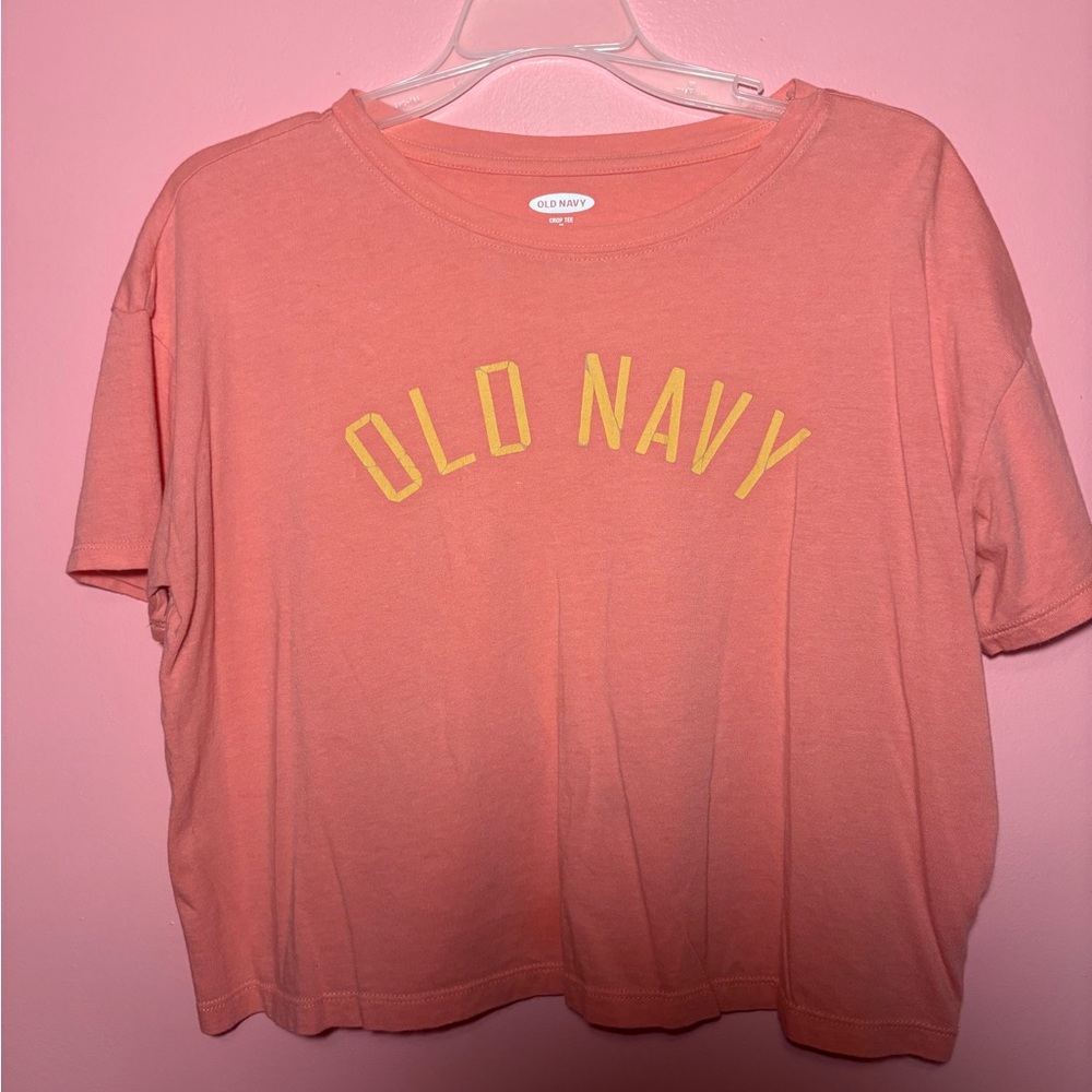 Old Navy Peach Tee with Yellow Logo